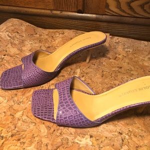 Colin Stuart purple kitten heel mules 8.5